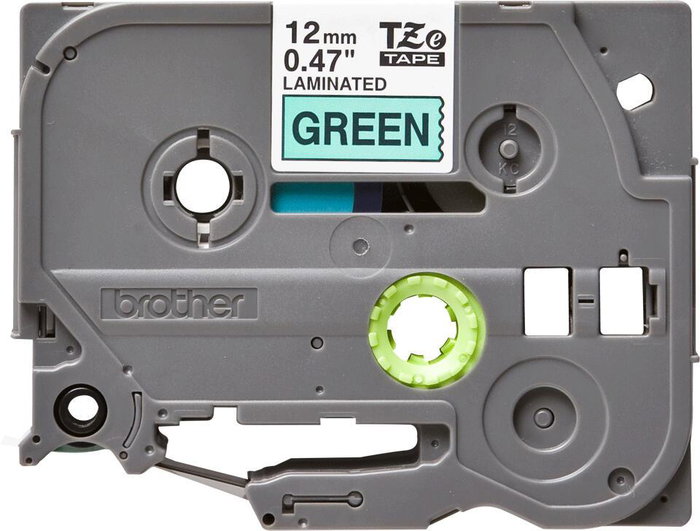 Brother TZe-731 Cinta laminada 12mm Negro sobre Verde