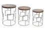 DKD Home Decor Set de 3 Mesitas Auxiliares de Mango y Acero