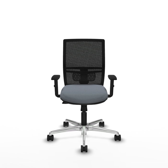 PIQUERAS Y CRESPO Silla de oficina Yunquera con mecanismo Sincro/Traslack, Gris y Negro