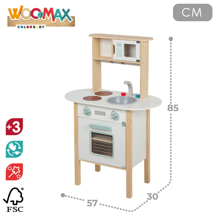 WOOMAX Cocina de Madera con Accesorios 57X