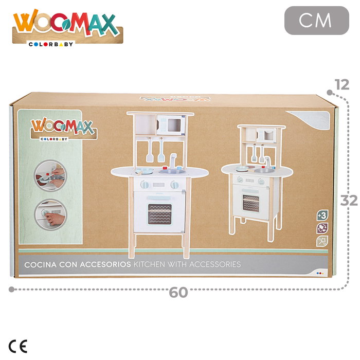WOOMAX Cocina de Madera con Accesorios 57X