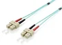 Equip 255326 Cable de Fibra Óptica OM3 Duplex, 10 m, SC/SC, 50/125 µm, 10 Gbit/s, LSZH, Turquesa