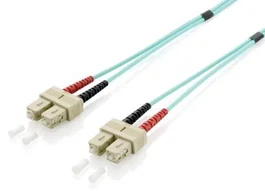 Equip 255326 Cable de Fibra Óptica OM3 Duplex, 10 m, SC/SC, 50/125 µm, 10 Gbit/s, LSZH, Turquesa