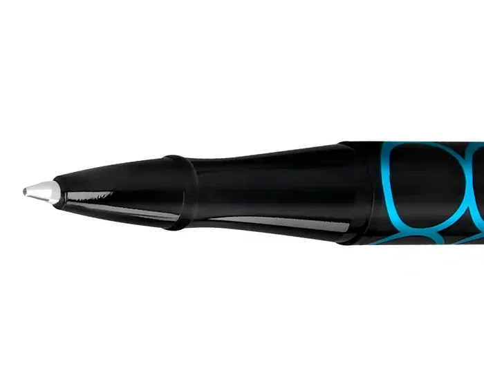 Belius Bolígrafo Legacy Aluminio Diseño Círculos Azul Cuerpo Negro Tinta Azul Caja Diseño