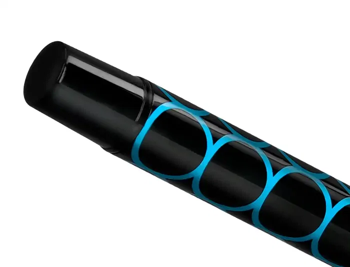 Belius Bolígrafo Legacy Aluminio Diseño Círculos Azul Cuerpo Negro Tinta Azul Caja Diseño