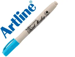 Artline Supreme Brush Rotulador de punta tipo pincel Celeste, Pack de 12 unidades
