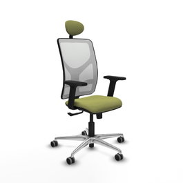 PIQUERAS Y CRESPO Silla de oficina Motilla con mecanismo Sincro, Verde oliva y Blanco