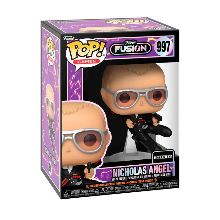 Funko Pop! Vinyl Figure #83064 - Fusion: Nicholas Angel (Hot Fuzz) con diseño pixelado de videojuego
