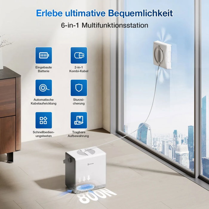 ECOVACS WINBOT W2 PRO OMNI Robot Limpiacristales Blanco ECOVACS WINBOT W2 PRO OMNI Robot Limpiacristales Blanco