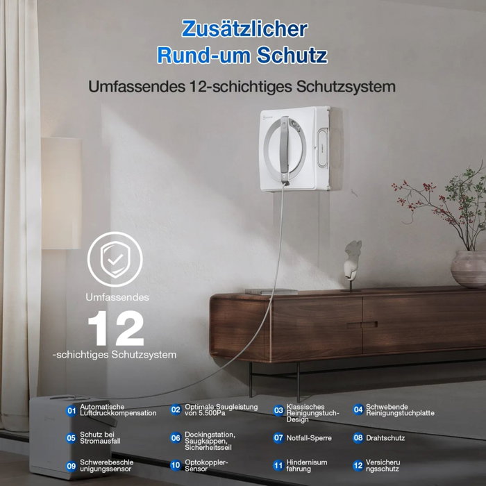 ECOVACS WINBOT W2 PRO OMNI Robot Limpiacristales Blanco ECOVACS WINBOT W2 PRO OMNI Robot Limpiacristales Blanco