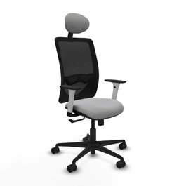 PIQUERAS Y CRESPO Silla de oficina Zulema con mecanismo Sincro Gris claro y Negro