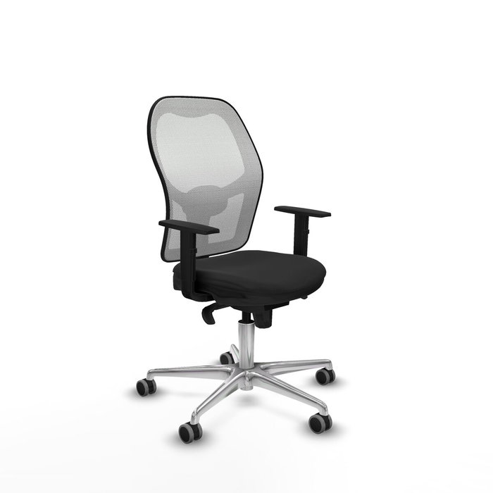 PIQUERAS Y CRESPO Silla de oficina Jorquera con mecanismo Sincro, polipiel negra y malla blanca PIQUERAS Y CRESPO Silla de oficina Jorquera con mecanismo Sincro, polipiel negra y malla blanca