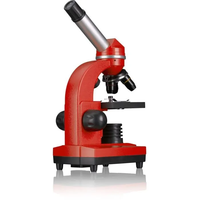 Bresser Microscopio para Estudiantes BIOLUX SEL BRE4007922053530 Aumento 40x-1600x Kit de Experimentación Rojo