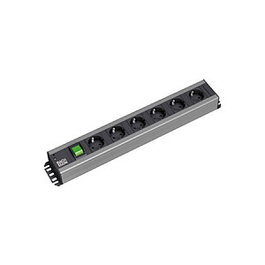 Bachmann 300.003 Regleta de alimentación 6 salidas AC compatible con rack de 19 pulgadas