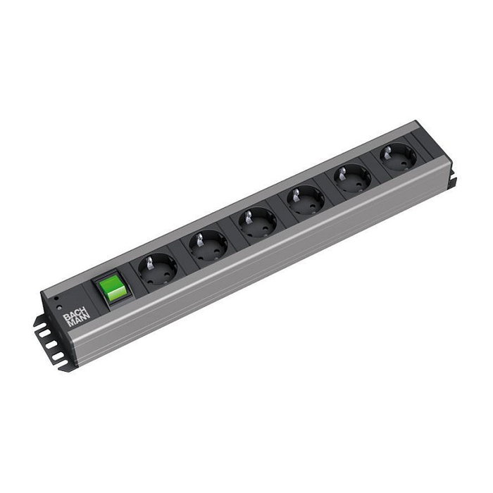 Bachmann 300.003 Regleta de alimentación 6 salidas AC compatible con rack de 19 pulgadas Bachmann 300.003 Regleta de alimentación 6 salidas AC compatible con rack de 19 pulgadas