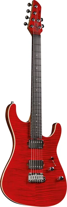 Eko Guitarra Eléctrica Fire 800 Musa Red Flamed 6 cuerdas Stratocaster Arce Tostado Mástil Arce Flamado Cuerpo Brillante