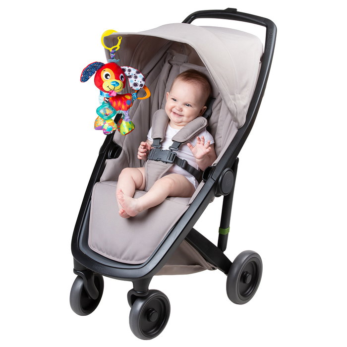 Playgro Penny Puppy Cachorrita de Actividades con Sonajero, Texturas y Clip en C para Bebé