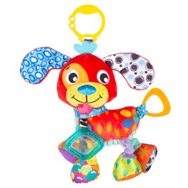 Playgro Penny Puppy Cachorrita de Actividades con Sonajero, Texturas y Clip en C para Bebé