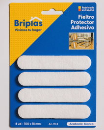 BRIPLAS Fieltro Adhesivo 4 Unidades Banda 100x18 mm Blanco
