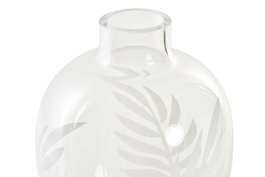 DKD Home Decor Jarrón Tropical Transparente Blanco 10x10x15 cm (12 Unidades)