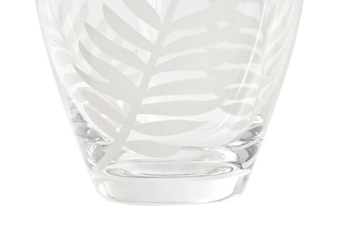 DKD Home Decor Jarrón Tropical Transparente Blanco 10x10x15 cm (12 Unidades)