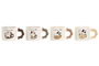 DKD Home Decor Set de 12 Tazas de Porcelana Gatos 335ml Beige y Marrón