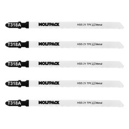 WOLFPACK LINEA PROFESIONAL Hoja Larga Sierra Calar Metal Fino 5 Piezas HSS 21 TPI