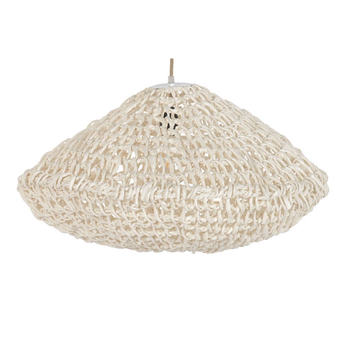 DKD Home Decor Lámpara de Techo de Fibra Trenzada Cruda 65x65x35 cm
