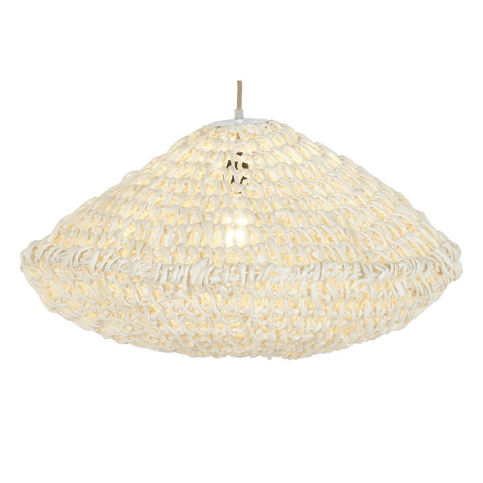 DKD Home Decor Lámpara de Techo de Fibra Trenzada Cruda 65x65x35 cm