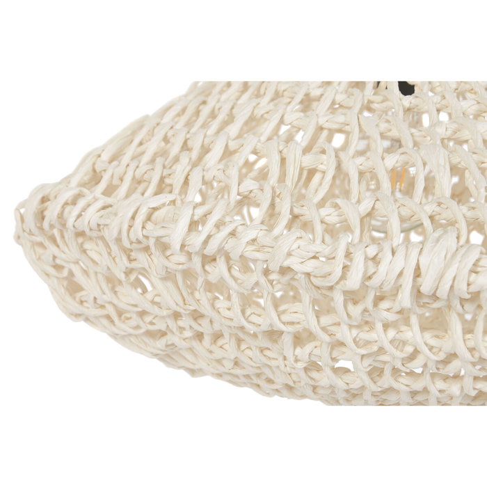 DKD Home Decor Lámpara de Techo de Fibra Trenzada Cruda 65x65x35 cm