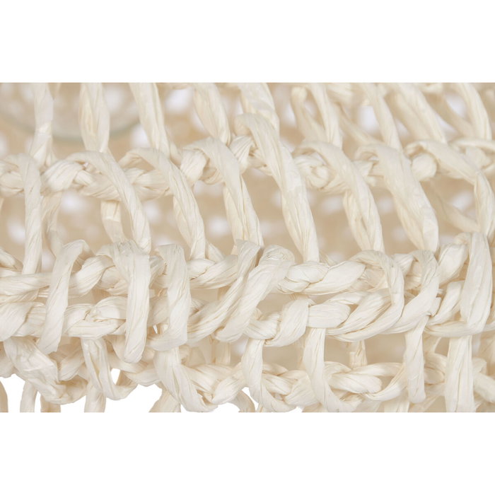 DKD Home Decor Lámpara de Techo de Fibra Trenzada Cruda 65x65x35 cm