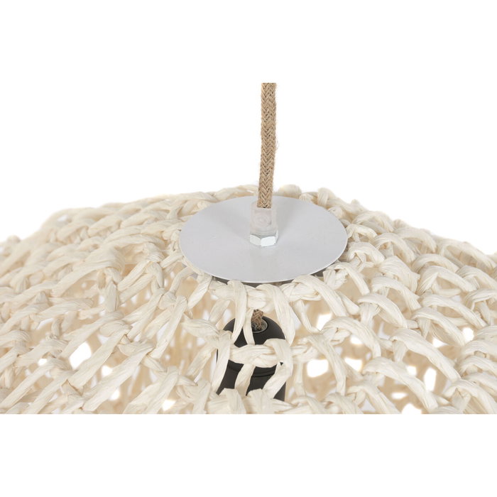 DKD Home Decor Lámpara de Techo de Fibra Trenzada Cruda 65x65x35 cm