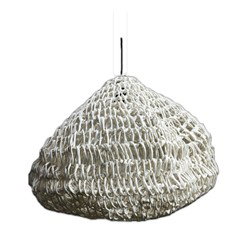 DKD Home Decor Lámpara de Techo de Fibra Trenzada Cruda 65x65x35 cm