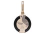 Kinvara Sarten Inducción Forjada 24 cm Aluminio EN601, Antiadherente, Mango Suave, Color Beige y Negro - Dimensiones 44.5x24.8x7 cm, Grosor Base 3.1 mm (Set de 6)