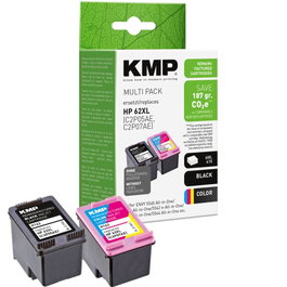 KMP Multipack de tinta 1741,4005 compatible con HP 62XL