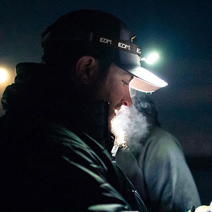 EDM Linterna Frontal WildTrack TX2 LED, Aluminio Recargable USB-C, 7W+5W, 500 Lúmenes, 4+3 Modos Luz, IP44, Inclinación Ajustable, 50x32x37 mm