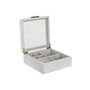 DKD Home Decor Joyero de Madera y Cristal Blanco y Beige
