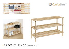 Confortime Zapatero de Madera 3 Pisos Natural