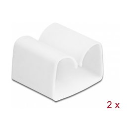 DeLOCK Organizador de Cables Clip, 2 Unidades, Blanco