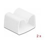 DeLOCK Organizador de Cables Clip, 2 Unidades, Blanco