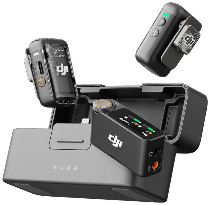 DJI Mic 2 - 2 transmisores + 1 receptor inalámbrico con reducción de ruido