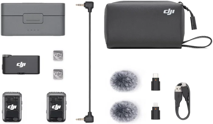 DJI Mic 2 - 2 transmisores + 1 receptor inalámbrico con reducción de ruido