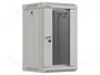 Lanberg Armario Rack de Pared 10'' 9U 300x300 Gris con Puerta de Vidrio