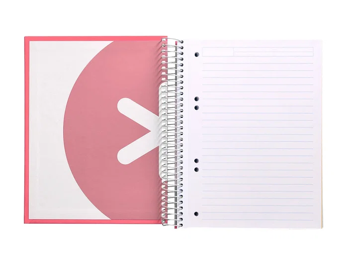 Antartik Cuaderno espiral A5 micro, 120 hojas, 100 gr, horizontal, 5 bandas, color coral Antartik Cuaderno espiral A5 micro, 120 hojas, 100 gr, horizontal, 5 bandas, color coral