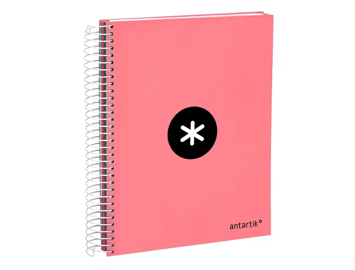 Antartik Cuaderno espiral A5 micro, 120 hojas, 100 gr, horizontal, 5 bandas, color coral Antartik Cuaderno espiral A5 micro, 120 hojas, 100 gr, horizontal, 5 bandas, color coral