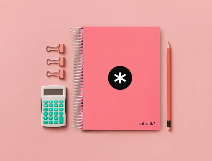 Antartik Cuaderno espiral A5 micro, 120 hojas, 100 gr, horizontal, 5 bandas, color coral Antartik Cuaderno espiral A5 micro, 120 hojas, 100 gr, horizontal, 5 bandas, color coral