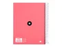 Antartik Cuaderno espiral A5 micro, 120 hojas, 100 gr, horizontal, 5 bandas, color coral