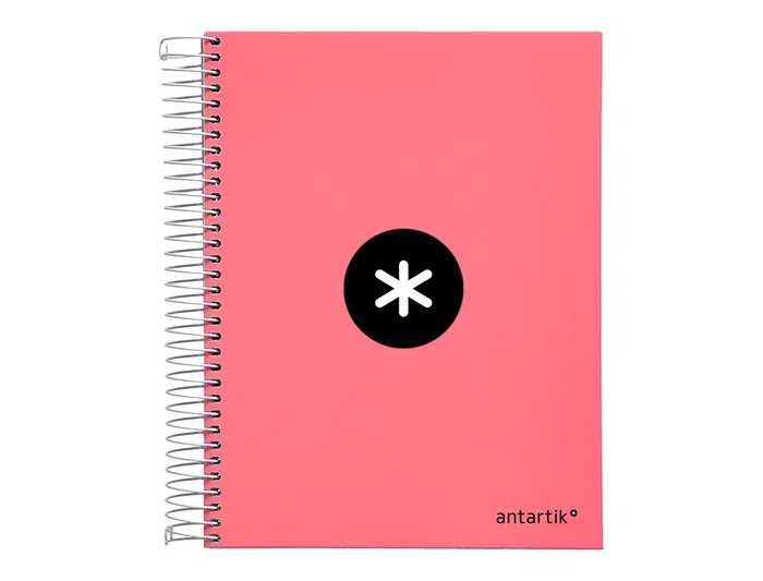 Antartik Cuaderno espiral A5 micro, 120 hojas, 100 gr, horizontal, 5 bandas, color coral Antartik Cuaderno espiral A5 micro, 120 hojas, 100 gr, horizontal, 5 bandas, color coral