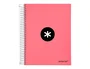 Antartik Cuaderno espiral A5 micro, 120 hojas, 100 gr, horizontal, 5 bandas, color coral