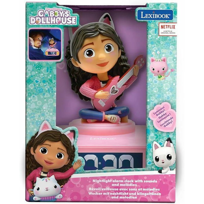 Lexibook Reloj Despertador Digital Gabby y la Casa Mágica con Luz Nocturna